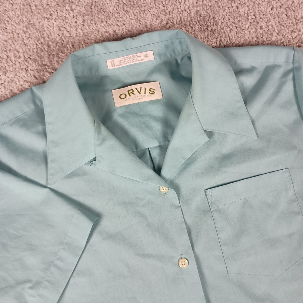 Vintage‎ Orvis Sporting Traditions Womens 16 Button Down Shirt Teal